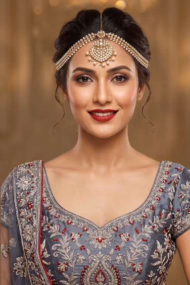 Exquisite White Kundan And Beads Detailed Bridal Jewellery Set — view 3 of 3