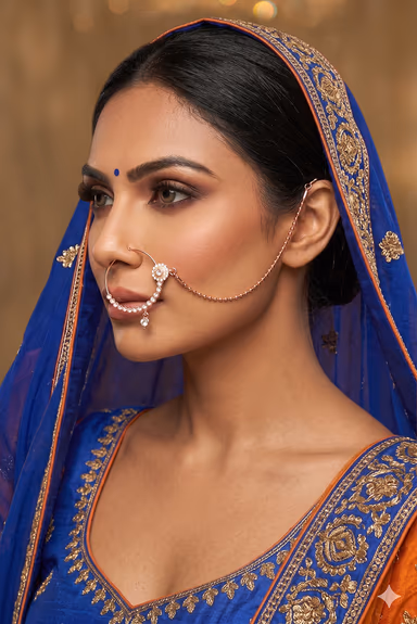 Rose Gold Raindrop Stone Worked Heavy Bridal Jewellery Set — view 2 of 3