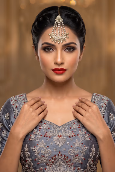Exclusive White Pearl Detailed Heavy Bridal Kundan Jewellery — view 4 of 5