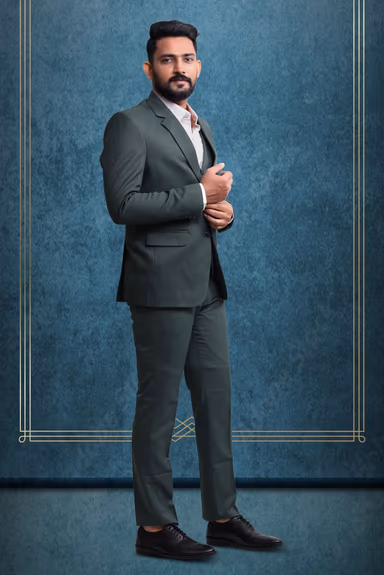 3 Piece Polyster Green Suit — view 6 of 6