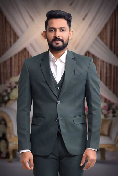 3 Piece Polyster Green Suit — view 2 of 6
