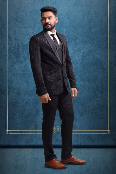 3 Piece Imported Fabric Black Suit — view 6 of 6