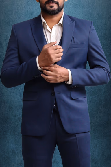 3 Piece Imported Fabric Navy Blue Suit — view 5 of 6