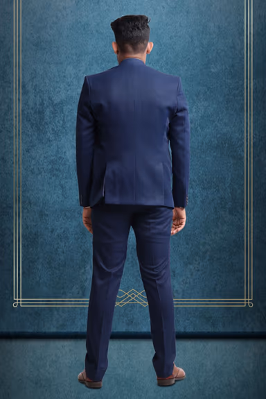 3 Piece Imported Fabric Navy Blue Suit — view 4 of 6