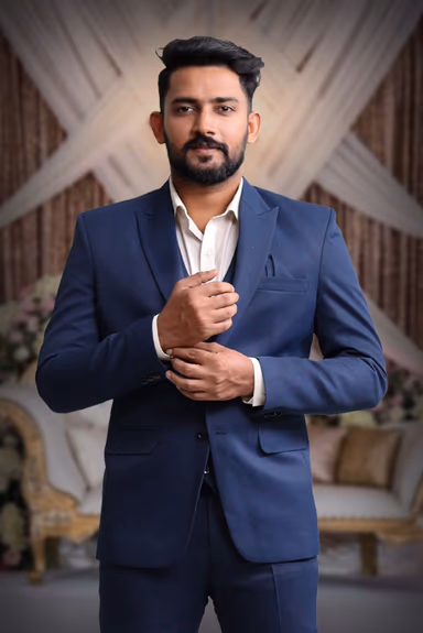 3 Piece Imported Fabric Navy Blue Suit — view 2 of 6