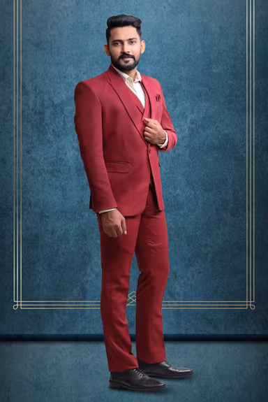 3 Piece Imported Fabric Reddish  Suit — view 6 of 6