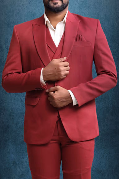 3 Piece Imported Fabric Reddish  Suit — view 5 of 6