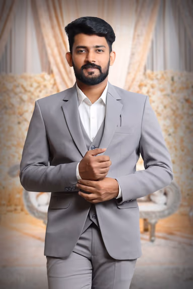 3 Piece Imported Fabric Light Grey Suit — view 2 of 6