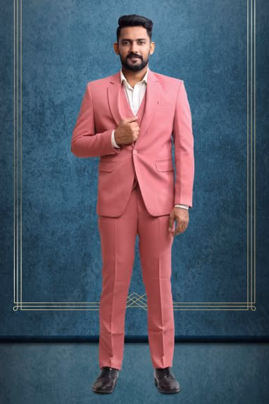 3 Piece Polyster Pink Suit — view 1 of 6