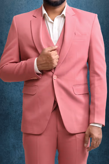 3 Piece Polyster Pink Suit — view 5 of 6