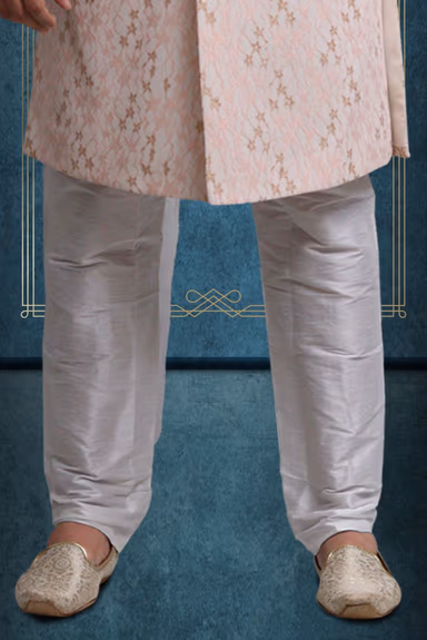 Baby Pink And Gold Dashing Classic Sherwani — view 3 of 6