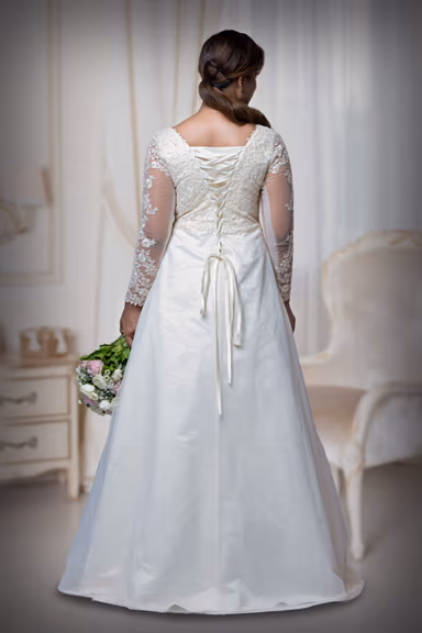 Dark Ivory A-Line Gown — view 3 of 6