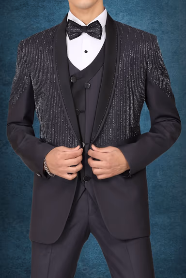 Charcoal Grey Breathtaking Event & Party Suit — view 3 of 5