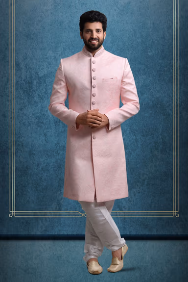 Light Pink Opulent Classic Sherwani — view 1 of 5