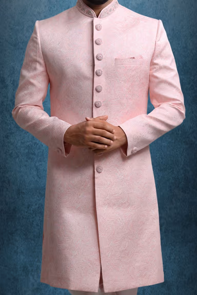 Light Pink Opulent Classic Sherwani — view 4 of 5