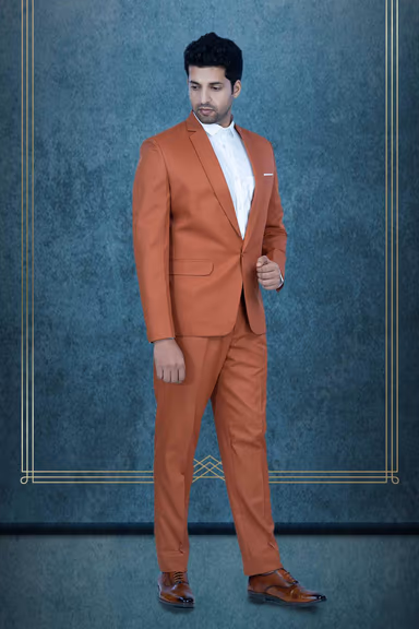 2 Pc Jaquard In Brick Shade Mat Finish 2 Pc Suit — view 2 of 7