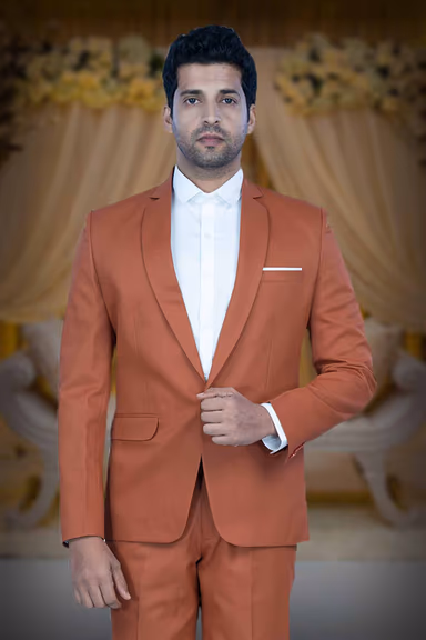 2 Pc Jaquard In Brick Shade Mat Finish 2 Pc Suit — view 7 of 7
