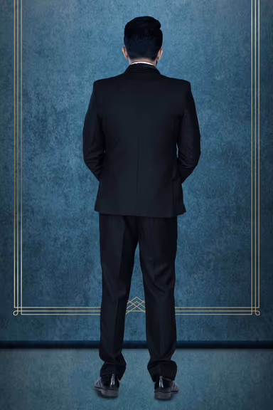 3 Pcs Imported Terry Rayon In Black 2Pc Suit — view 5 of 6