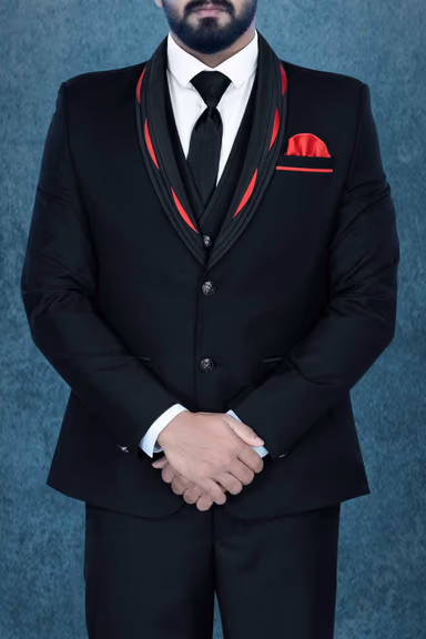 3 Pcs Imported Terry Rayon In Black 2Pc Suit — view 6 of 6