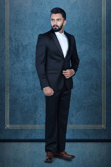 2 Pcs Polyester Viscose In Black 2Pc Suit — view 3 of 6