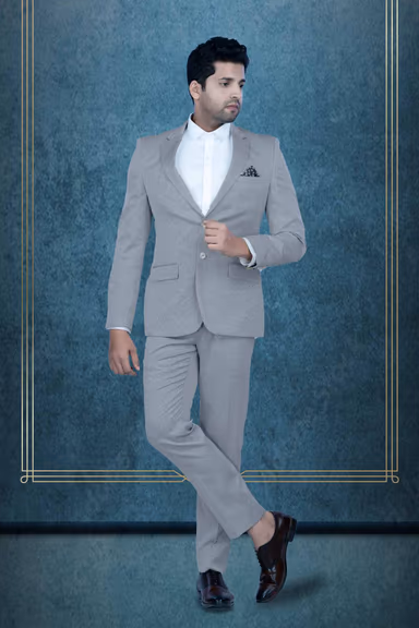 2 Pcs Rayon Terylene In Grey 2Pc Suit — view 2 of 7