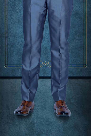 2 Pcs Polyester Viscose In Metalic Blue 2Pc Suit — view 6 of 7