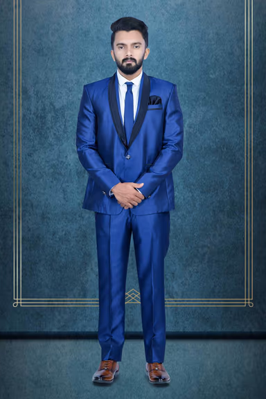 2 Pcs Imported Terry Rayon In Royal Blue 2Pc Suit — view 1 of 6