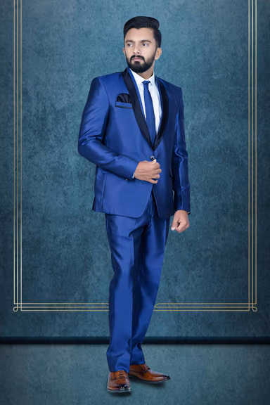 2 Pcs Imported Terry Rayon In Royal Blue 2Pc Suit — view 6 of 6