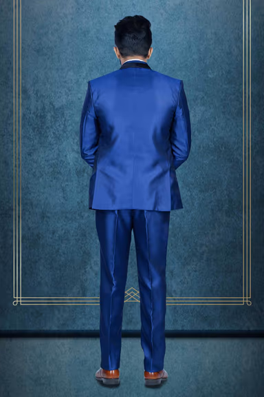 2 Pcs Imported Terry Rayon In Royal Blue 2Pc Suit — view 4 of 6