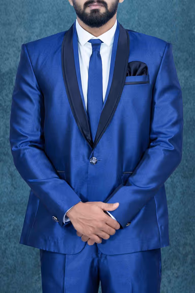 2 Pcs Imported Terry Rayon In Royal Blue 2Pc Suit — view 5 of 6