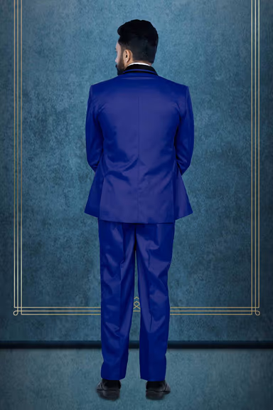 2 Pcs Imported Terry Rayon In Royal Blue 2Pc  Tuxedo Suit — view 5 of 6