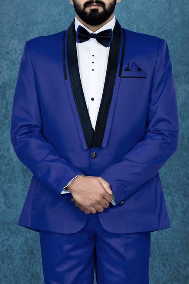 2 Pcs Imported Terry Rayon In Royal Blue 2Pc  Tuxedo Suit — view 6 of 6