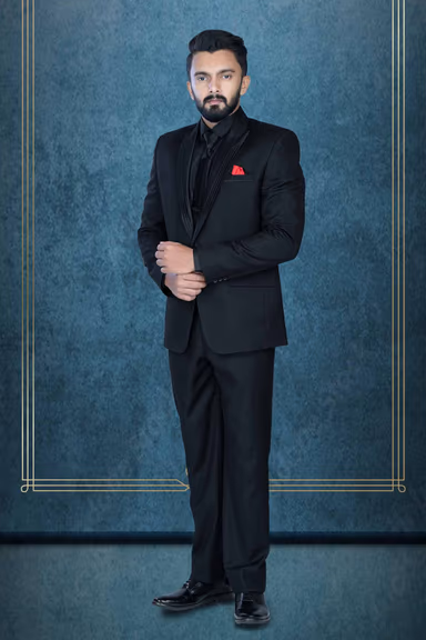 3 Pcs Imported Terry Rayon In Black 3Pc Suit — view 6 of 6