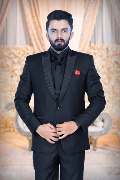 3 Pcs Imported Terry Rayon In Black 3Pc Suit — view 2 of 6