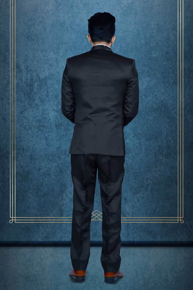 3 Pcs Imported Terry Rayon In Black 3Pc Suit — view 5 of 6