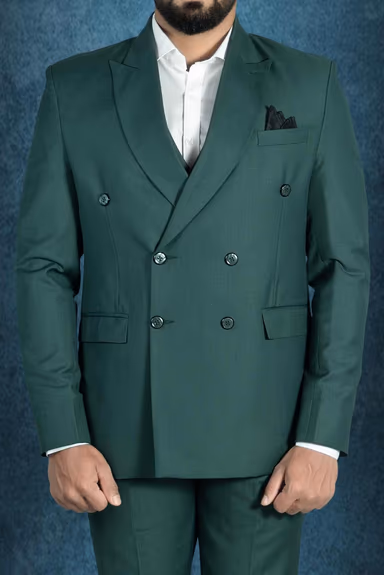 3 Pcs Polyster In Bottle Green Suit — view 3 of 6
