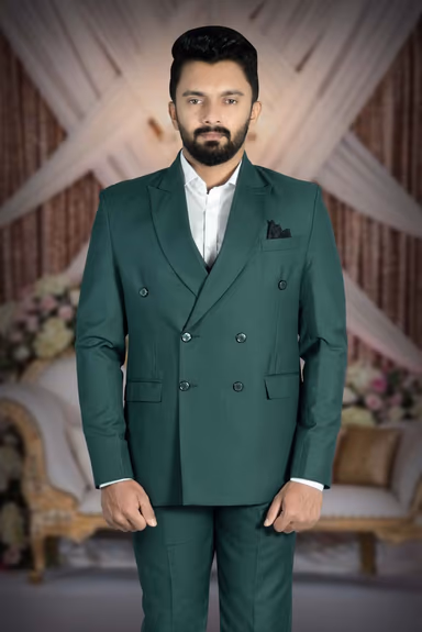 3 Pcs Polyster In Bottle Green Suit — view 6 of 6