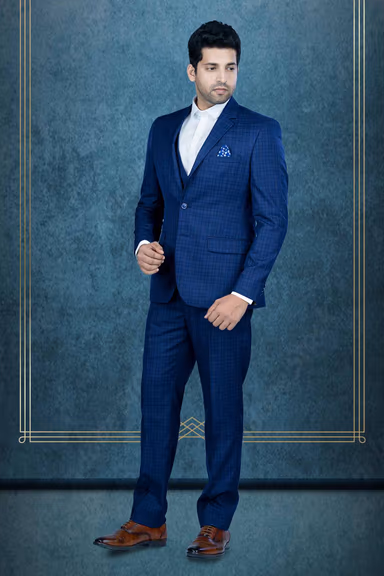3Pc Suit Polyester Viscose In Dark Blue 3Pc Suit — view 2 of 7
