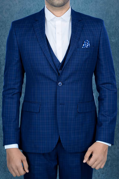 3Pc Suit Polyester Viscose In Dark Blue 3Pc Suit — view 4 of 7