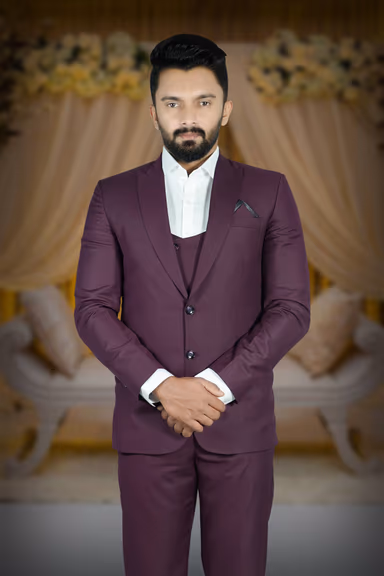 Polyster Dark Wine 3Pc Suit — view 7 of 7