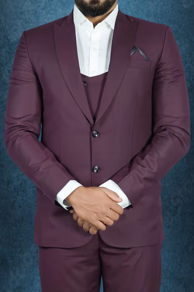 Polyster Dark Wine 3Pc Suit — view 4 of 7