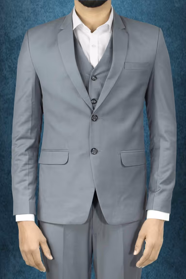 Light Grey Polyster 3Pc Suit — view 3 of 6