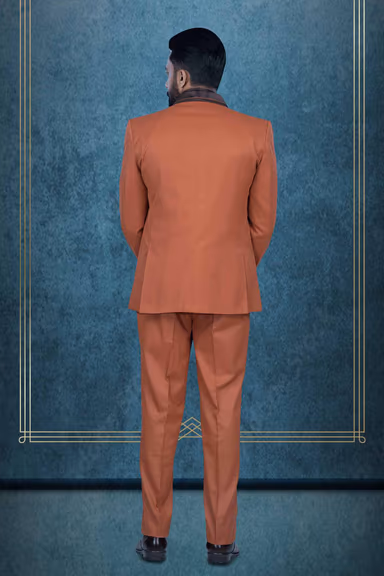 3 Pcs Imported Terry Rayon In Mat Brown 3Pc Suit — view 5 of 6