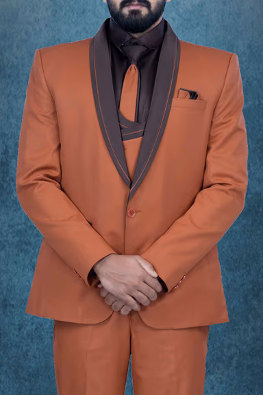 3 Pcs Imported Terry Rayon In Mat Brown 3Pc Suit — view 6 of 6