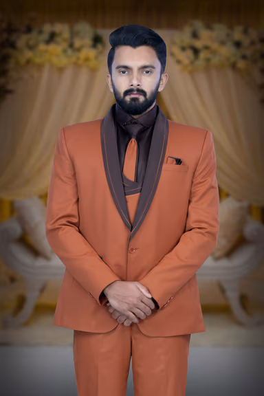3 Pcs Imported Terry Rayon In Mat Brown 3Pc Suit — view 2 of 6