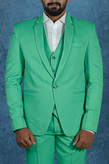 3 Pcs Polyster Mint Green Suit — view 4 of 7