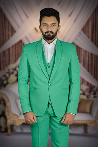 3 Pcs Polyster Mint Green Suit — view 7 of 7