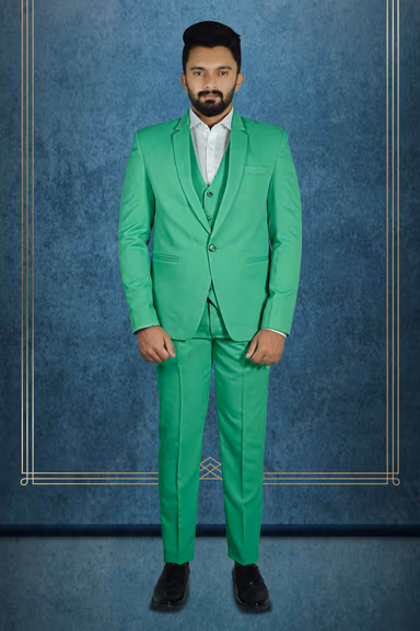 3 Pcs Polyster Mint Green Suit — view 2 of 7