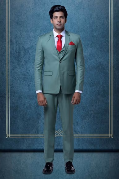 3 Pcs Suiting In Moss Green 3Pc Suit — view 1 of 7