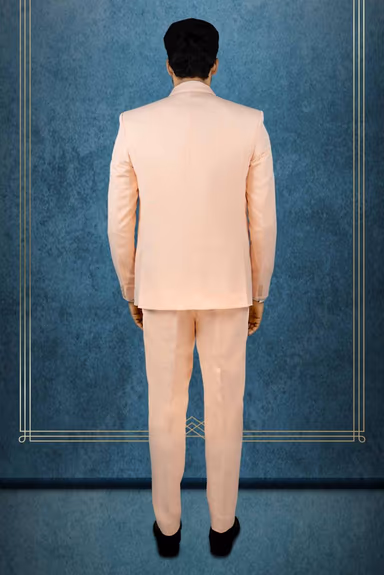 3 Pcs Polyster Pastel Peach Suit — view 5 of 7